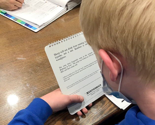 Student reading