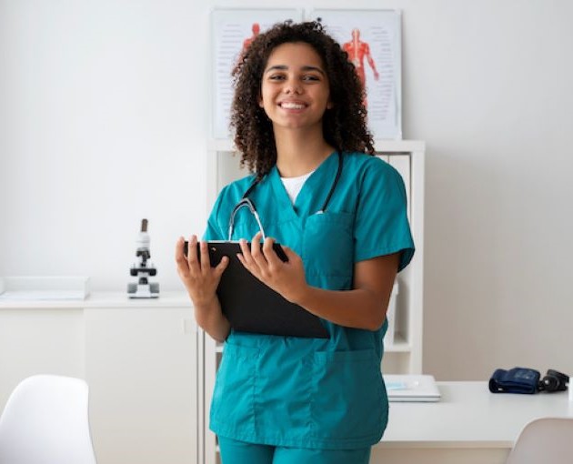 Nurse holding a clipboard