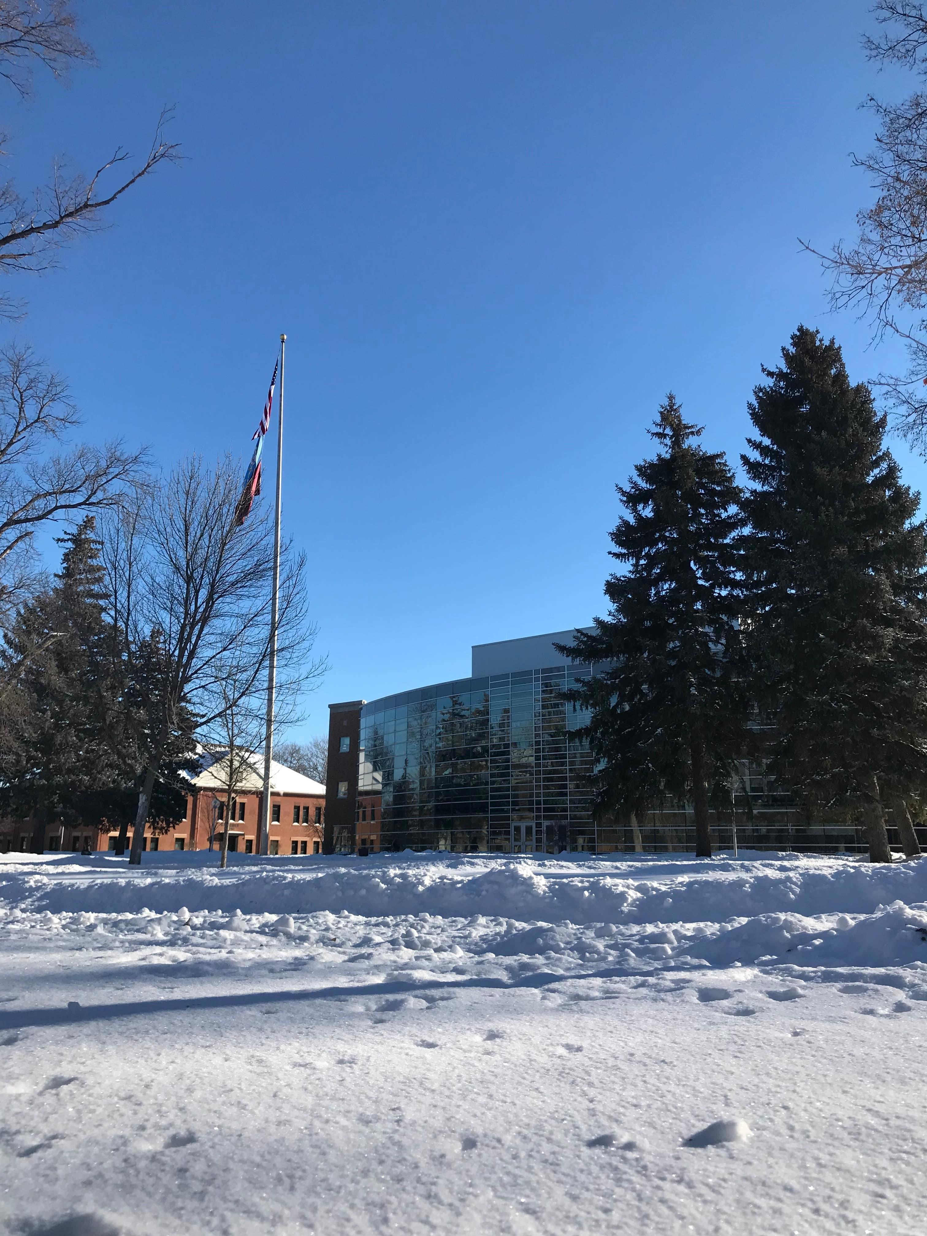 NSU campus with snow