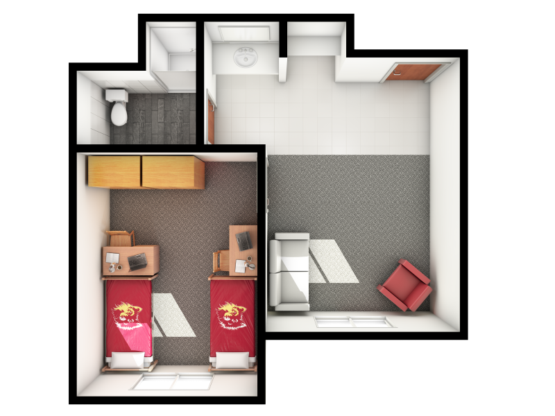 two-person one-bedroom suite - top