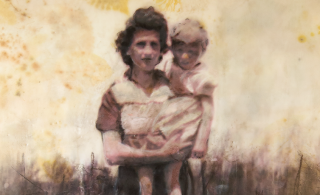 Artwork of woman holding a child